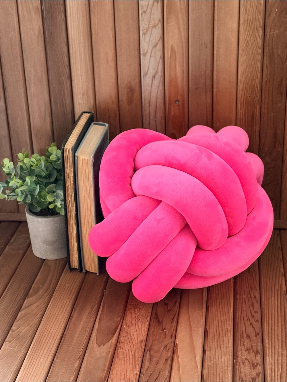 Sculptural Hot Pink Knot, Throw Pillow, Y2K Barbie Decor